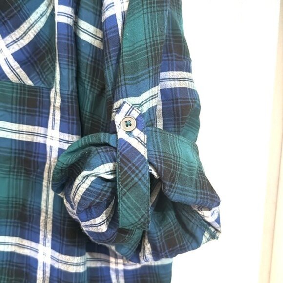 Avenue Womens Plus Size 22/24 Plaid & Paisley Button-Up Tunic Shirt - Picture 6 of 8